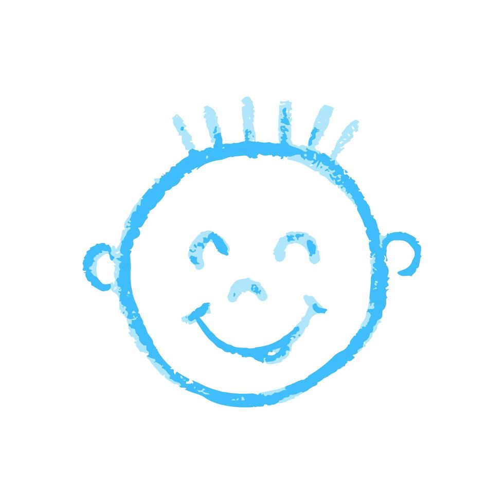 Icon in hand draw style. Drawing with wax crayons, children's creativity vector