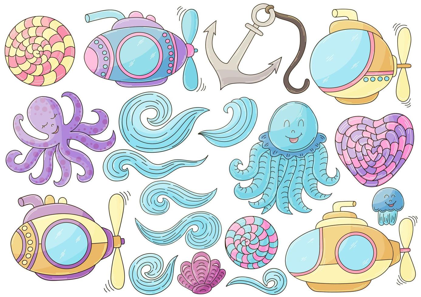 Fabulous illustrations and design elements. Illustration in hand draw style vector