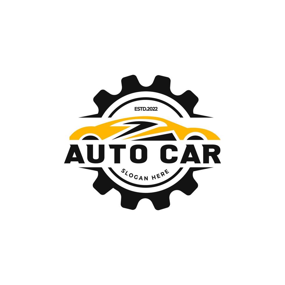 Engranaje de coche automático de logotipo de concepto premium vector