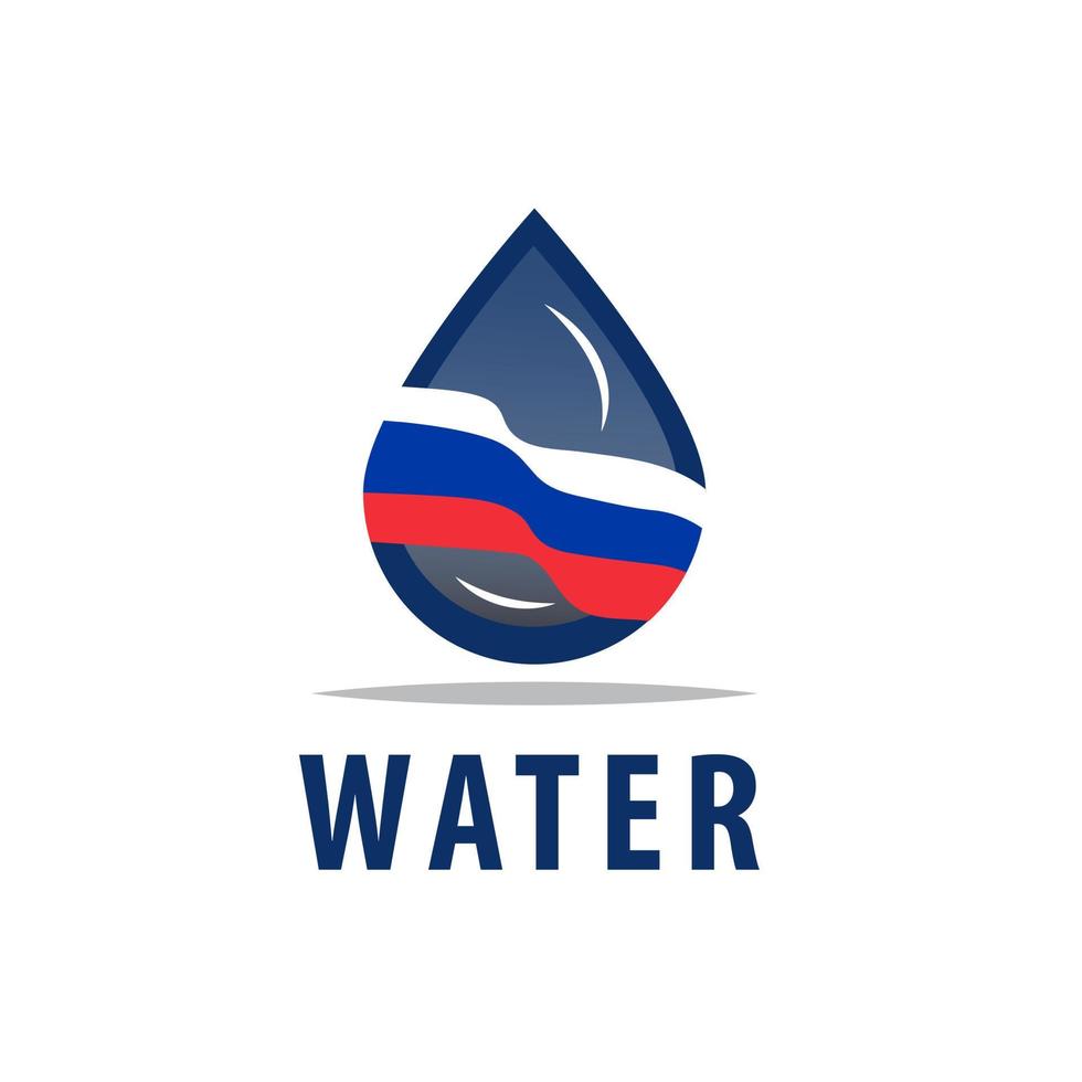 elemento de diseño vectorial de ilustración de gota de agua, estilo de bandera de rusia. plantilla de símbolo de ilustración vector