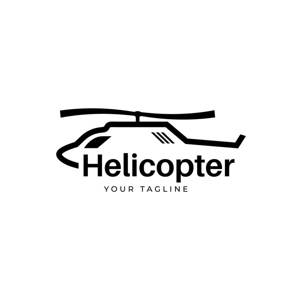 plantilla de ilustración de vector de diseño de helicóptero volador simple