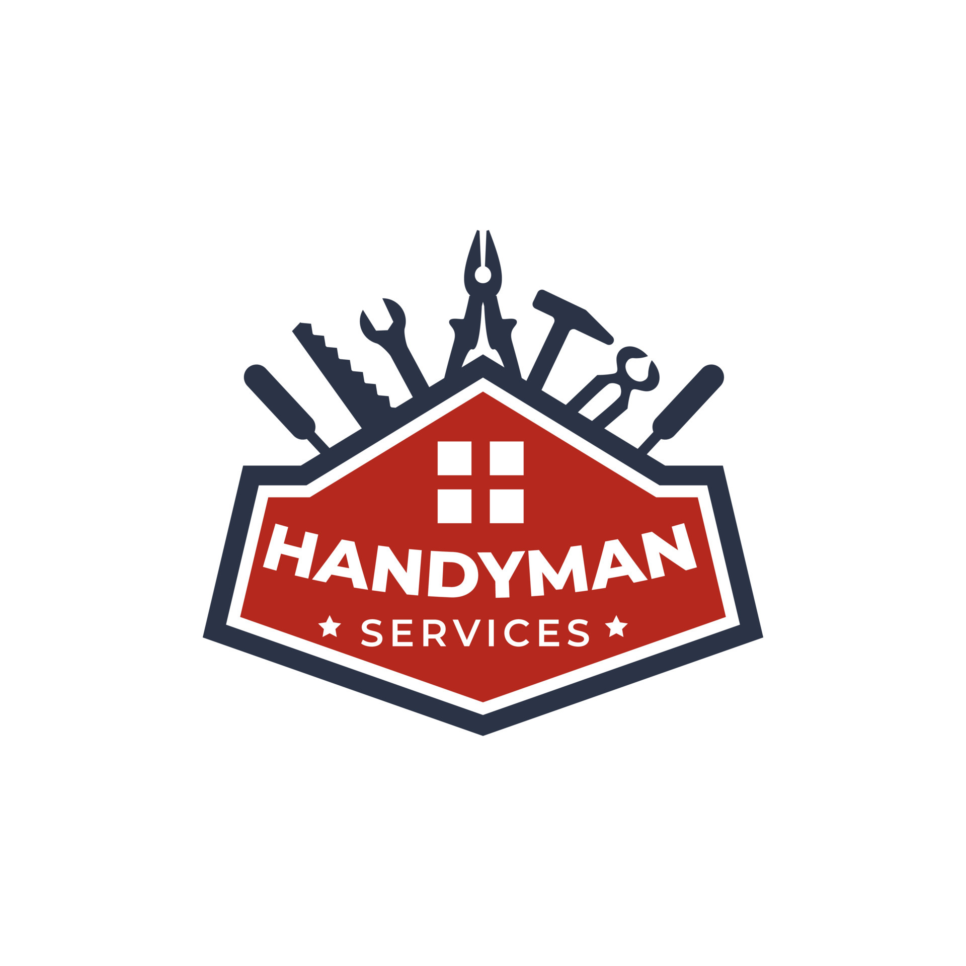 Logo design Symbol of repair and renovation of handyman tools with tools,  wrench, screwdriver, hammer, pliers, saw, scrap. 6561206 Vector Art at  Vecteezy