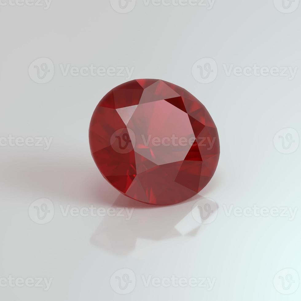 ruby gemstone round 3D render photo