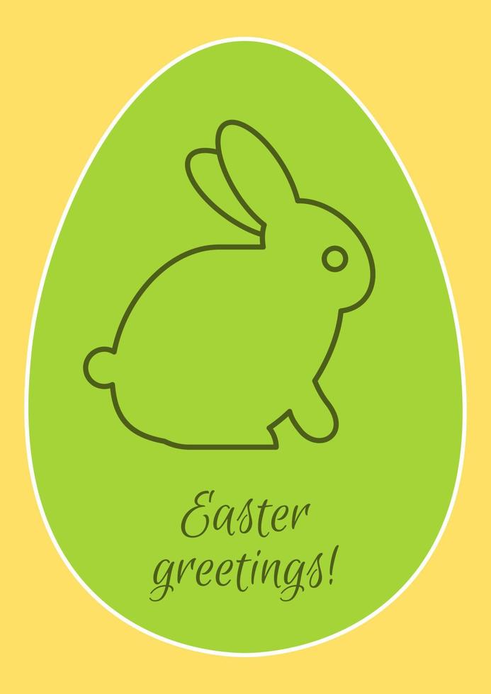 feliz postal de pascua con icono de glifo lineal. vacaciones de primavera. tarjeta de felicitación con diseño de vectores decorativos. póster de estilo simple con ilustración creativa de lineart. volante con deseo de vacaciones