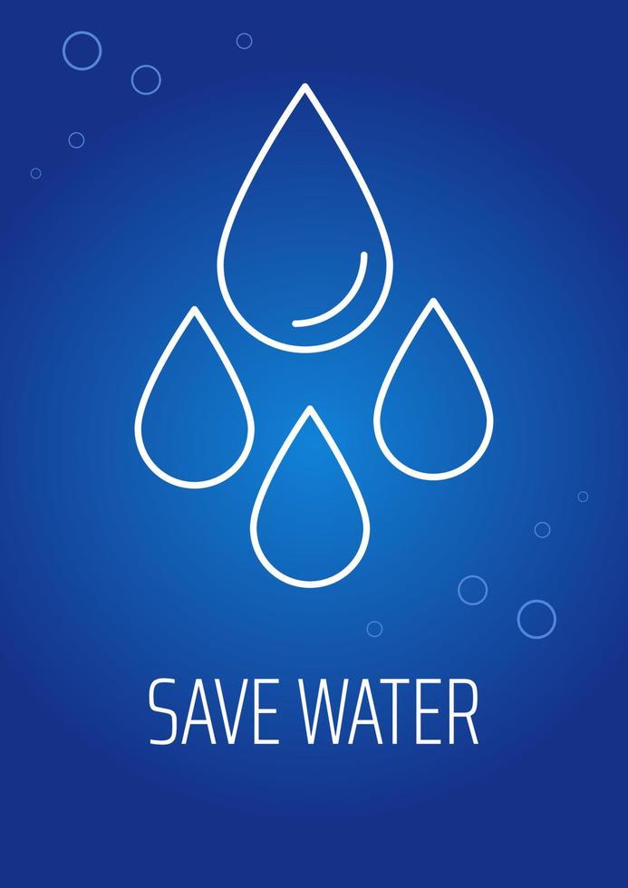 Sufficient water usage postcard with linear glyph icon. Greeting card with decorative vector design. Simple style poster with creative lineart illustration. Flyer with holiday wish
