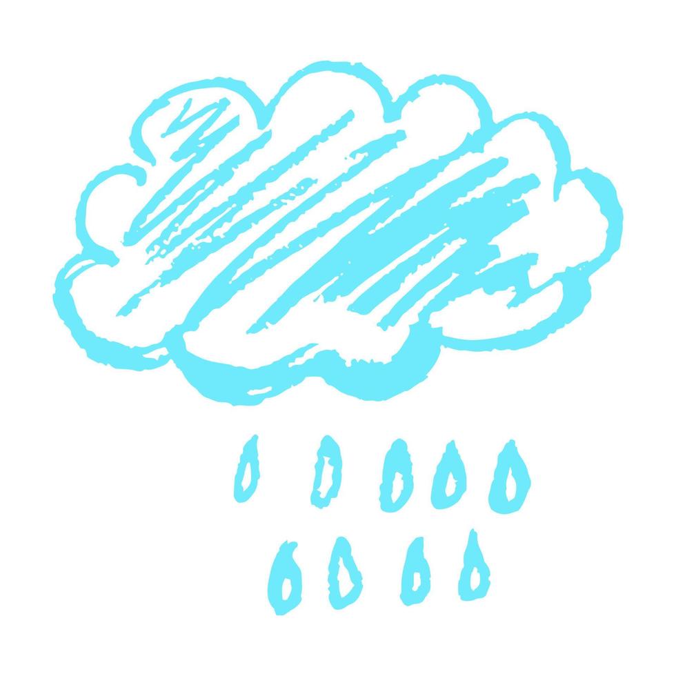 Icon in hand draw style. Drawing with wax crayons, children's creativity vector