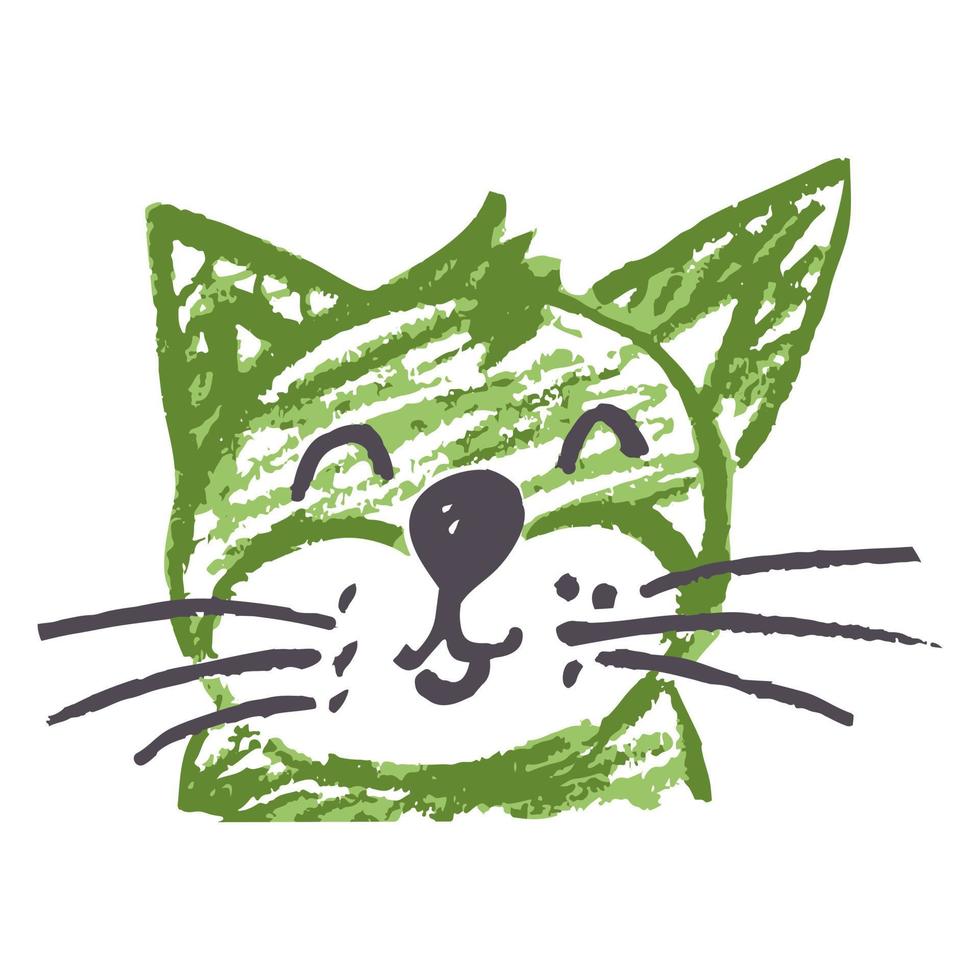 Icon in hand draw style. Drawing with wax crayons, children's creativity vector