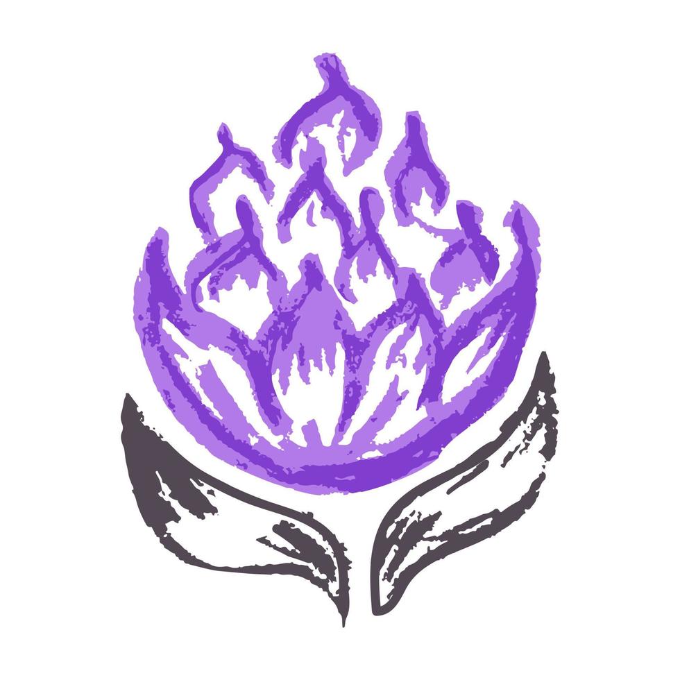 Icon in hand draw style. Drawing with wax crayons vector