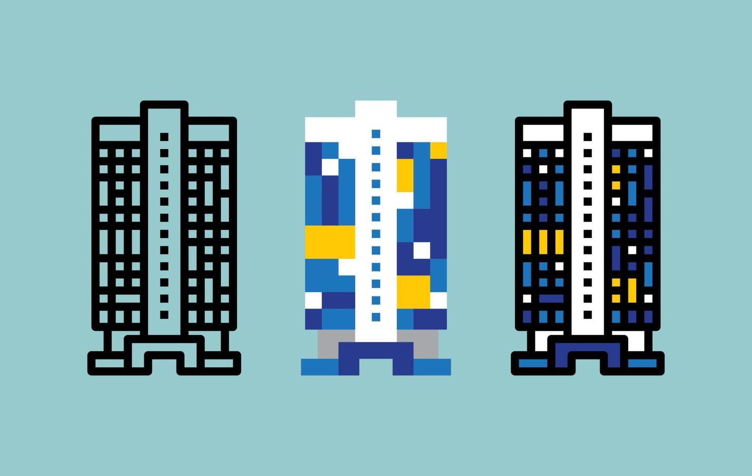 skyscraper icon set vector