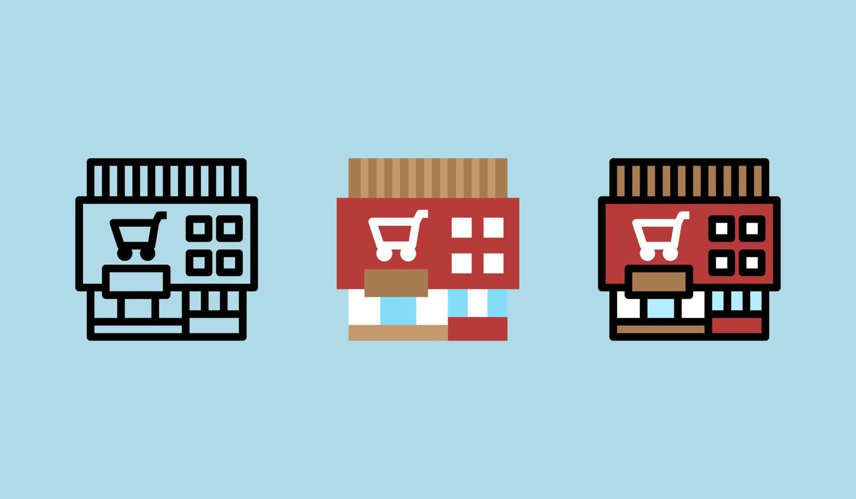 supermarket icon vector set