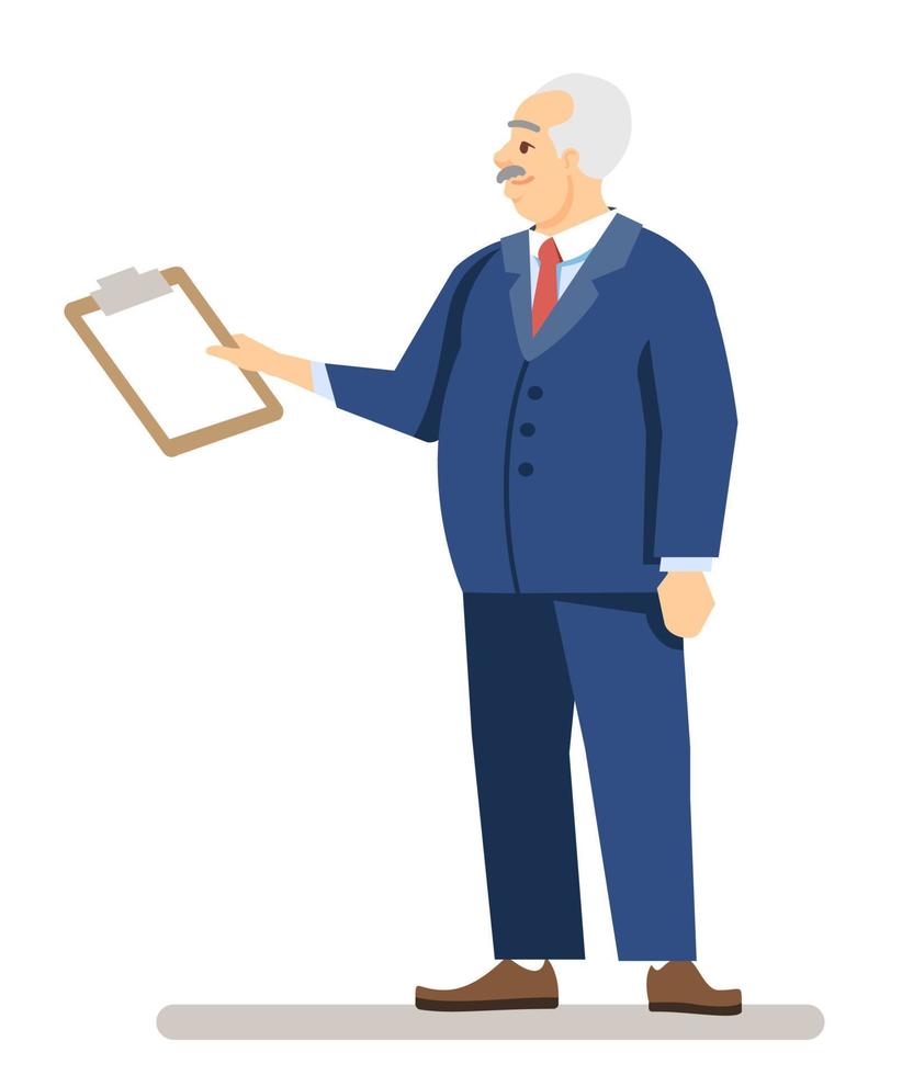 Managing director semi flat RGB color vector illustration. Middle