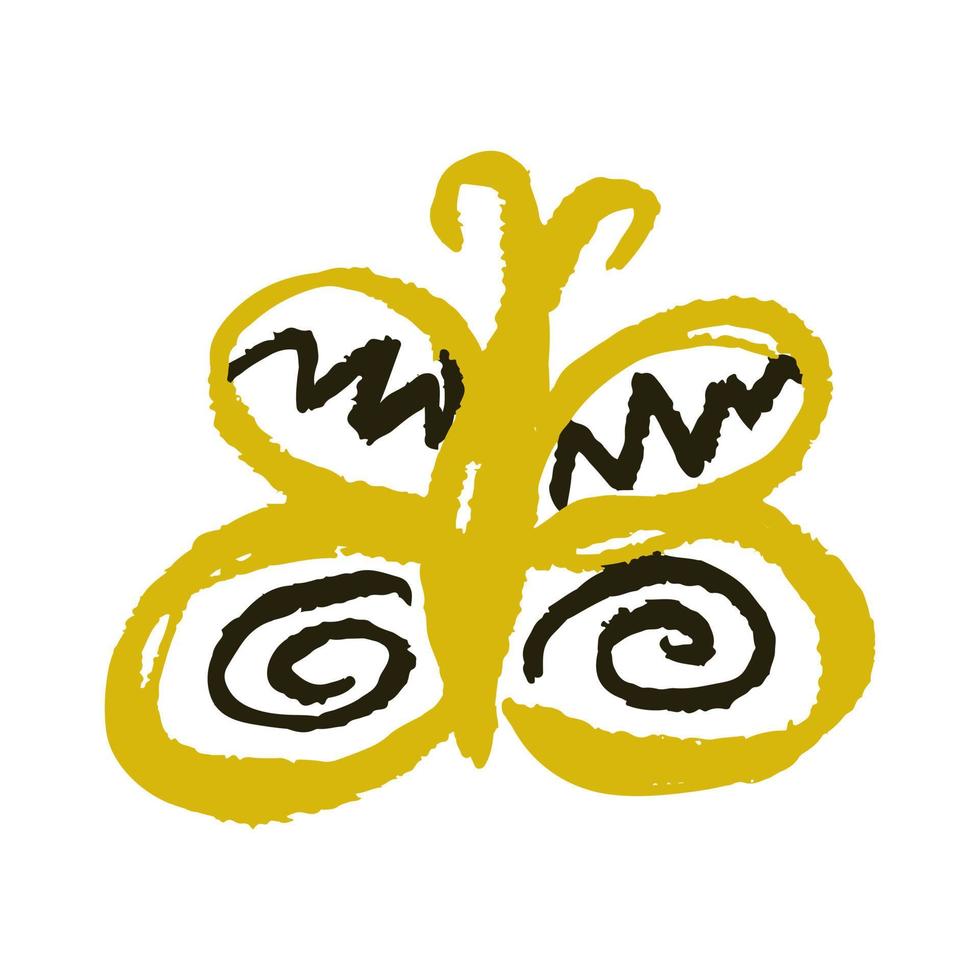 Icon in hand draw style. Drawing with wax crayons vector