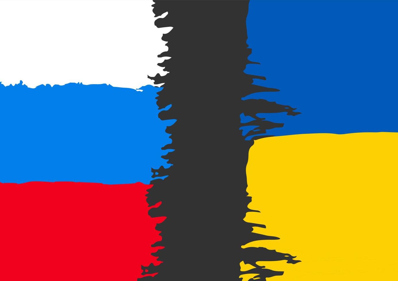 Flag of Russia and Ukraine in grunge style. Stop Russia's war against Ukraine vector