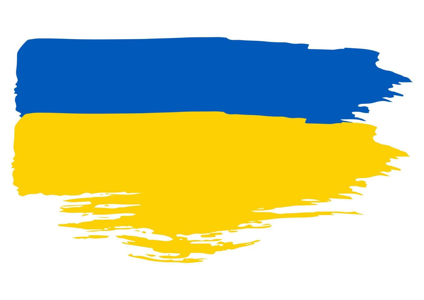 The flag of Ukraine is painted with paint. Paint, stain, blot vector