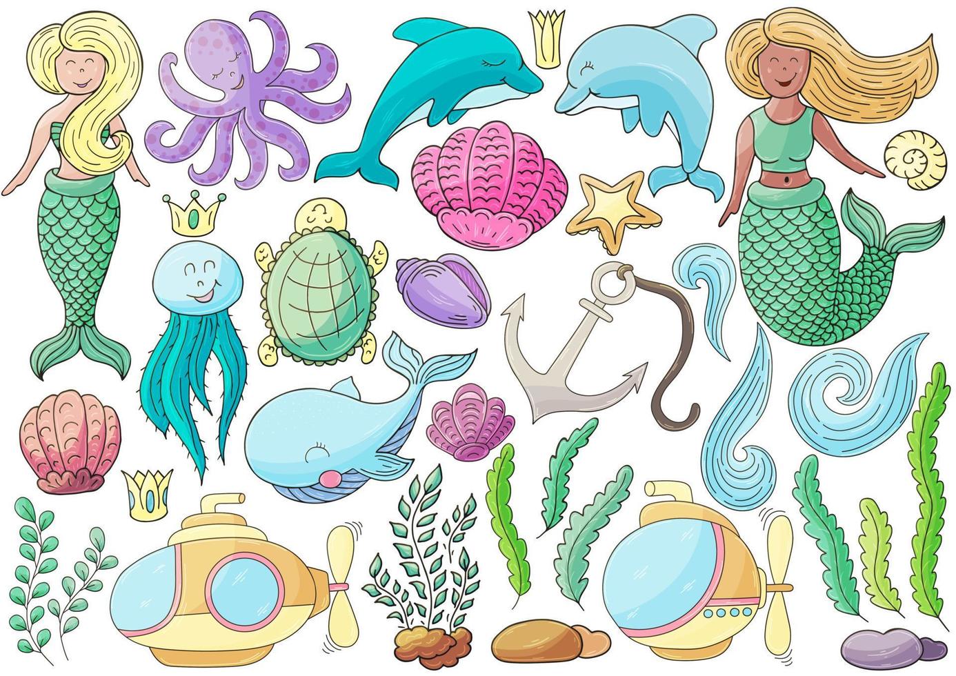 Fabulous illustrations and design elements. Illustration in hand draw style vector