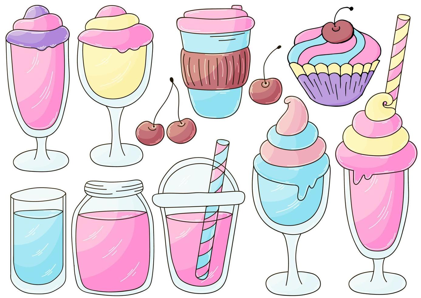 Illustration in hand draw style. Sweet dessert, graphic element for design vector