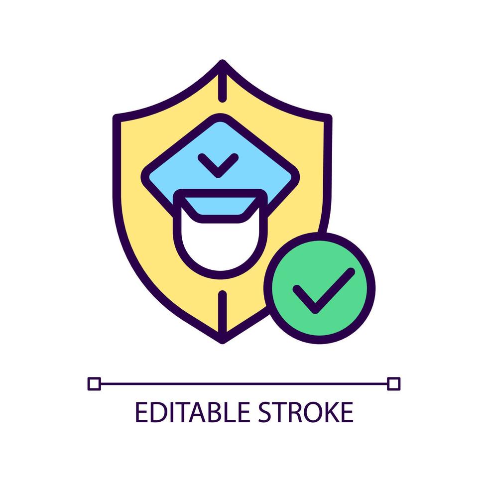 Customs officer RGB color icon. Borders control and security. Enforcement and administration. Isolated vector illustration. Simple filled line drawing. Editable stroke. Pixel perfect. Arial font used