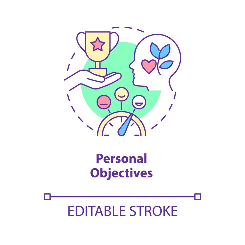 Personal objectives concept icon. Human resources management abstract idea thin line illustration. Isolated outline drawing. Editable stroke. Roboto-Medium, Myriad Pro-Bold fonts used vector