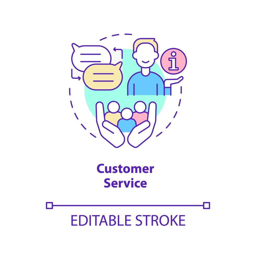 Customer service concept icon. Skills for human resources abstract idea thin line illustration. Isolated outline drawing. Editable stroke. Roboto-Medium, Myriad Pro-Bold fonts used vector