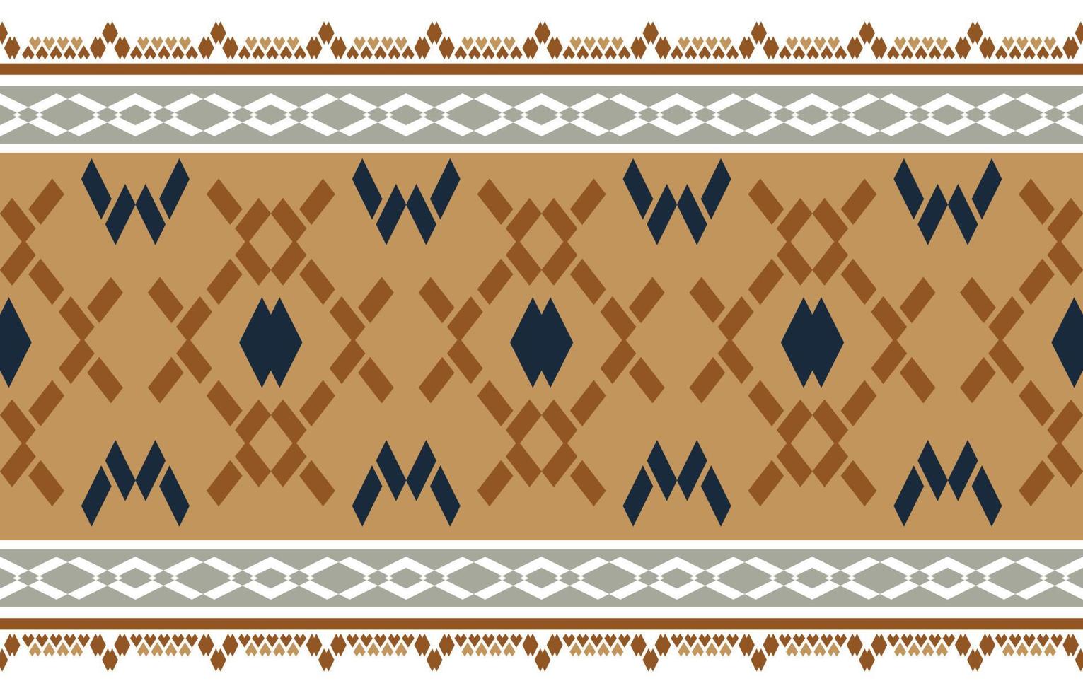 fondo marrón abstracto con motivos de diseño étnico. el patrón navajo sin costuras en tribal, bordado popular textil, diseño de arte chevron. impresión de ornamento de arte geométrico azteca. diseño para alfombra, tela. vector