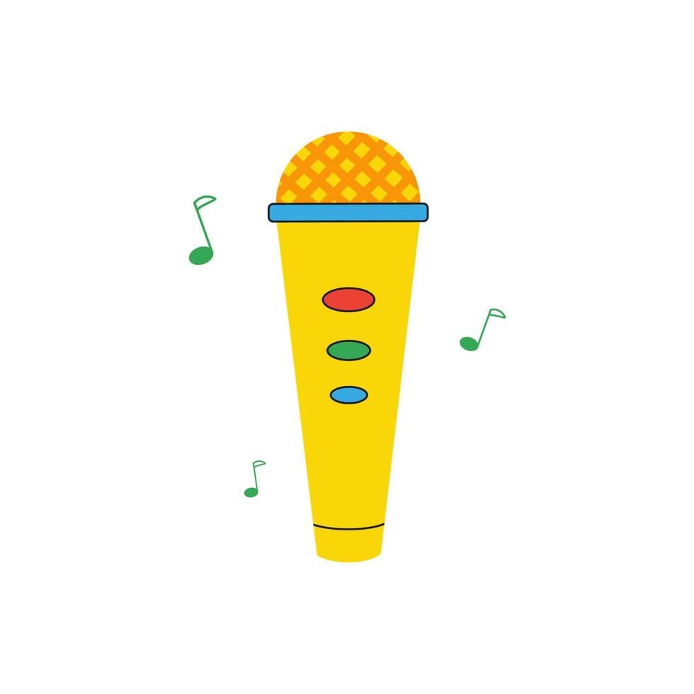 Children's microphone for karaoke and singing. Vector illustration
