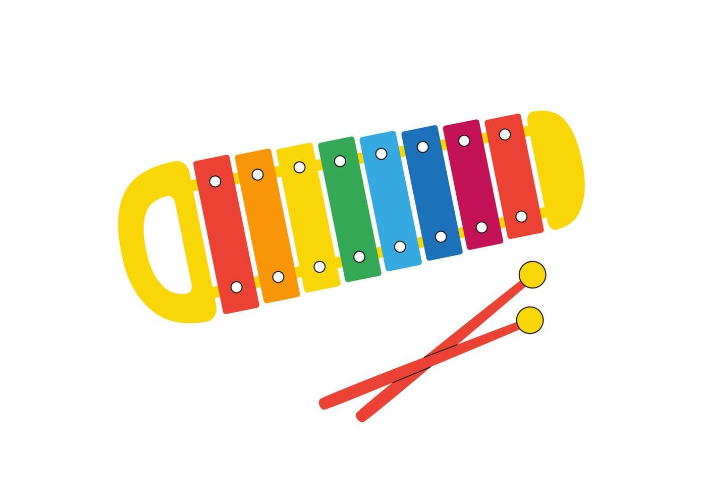 Funny children's musical toy. Vector cartoon xylophone