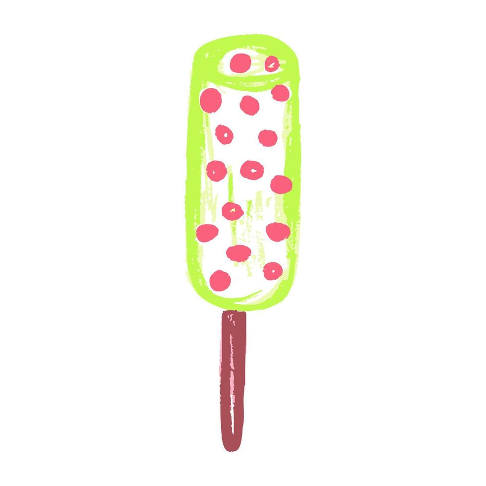 Icon in hand draw style. Drawing with wax crayons, children's creativity vector