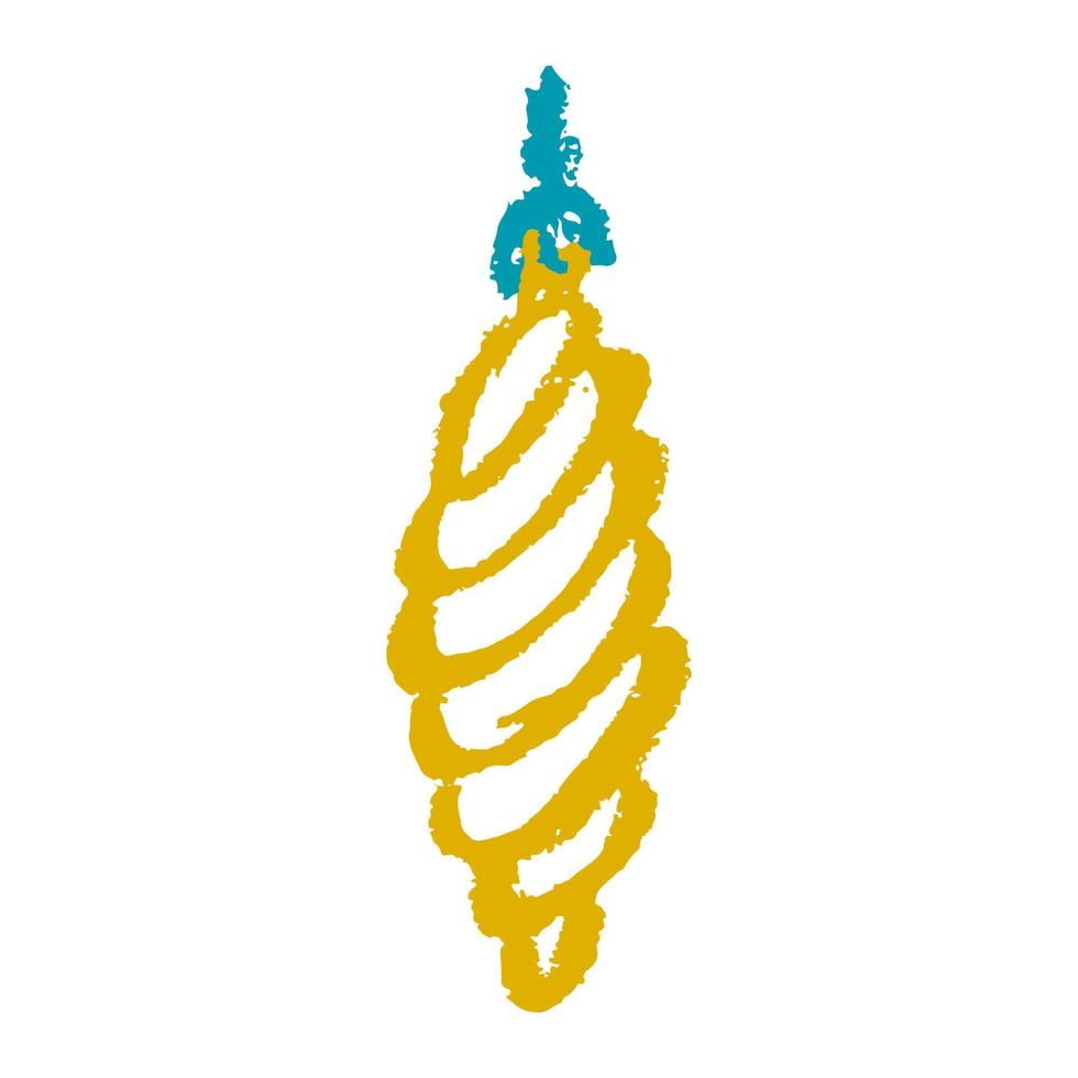 Icon in hand draw style. Drawing with wax crayons, children's creativity vector