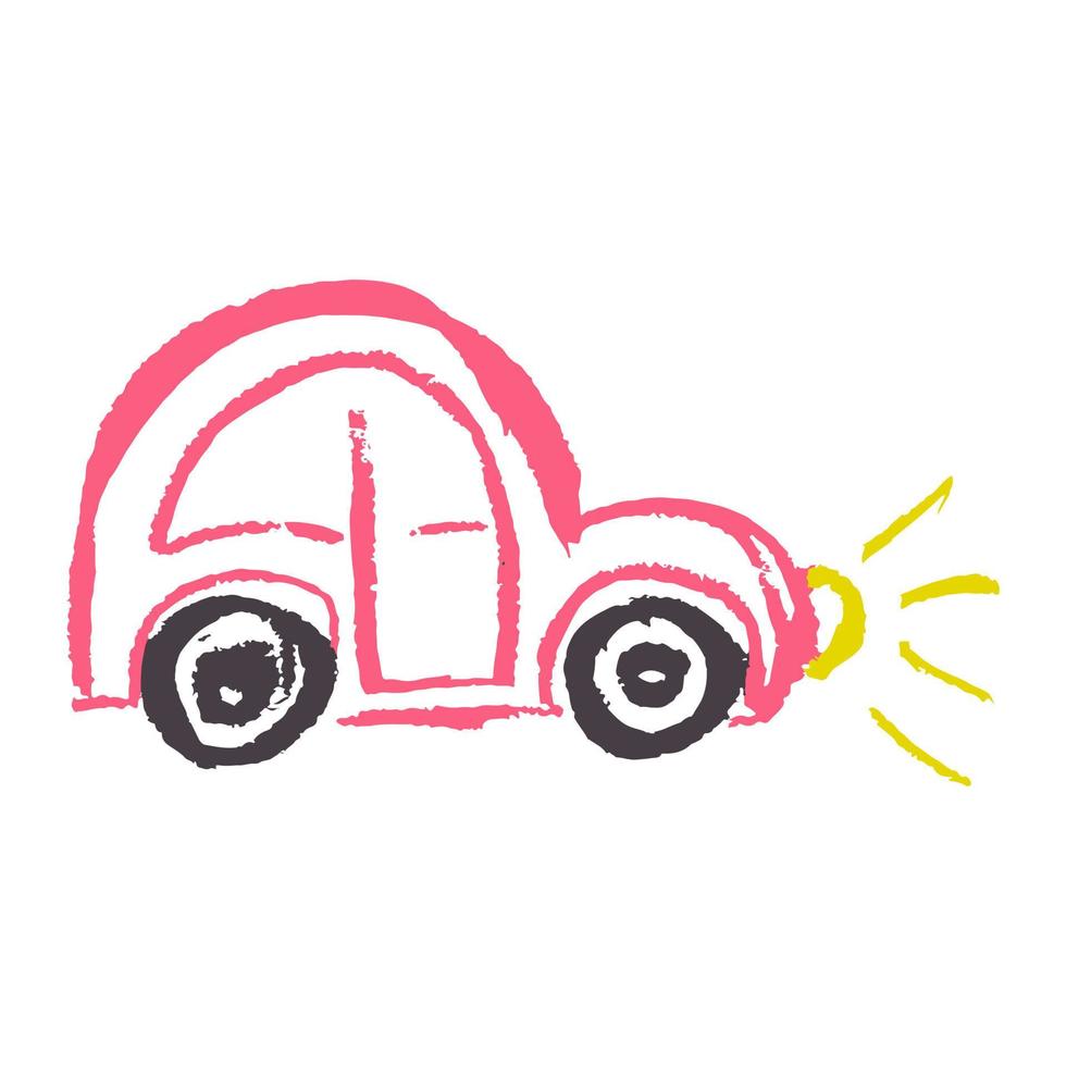 Icon in hand draw style. Drawing with wax crayons, children's creativity vector
