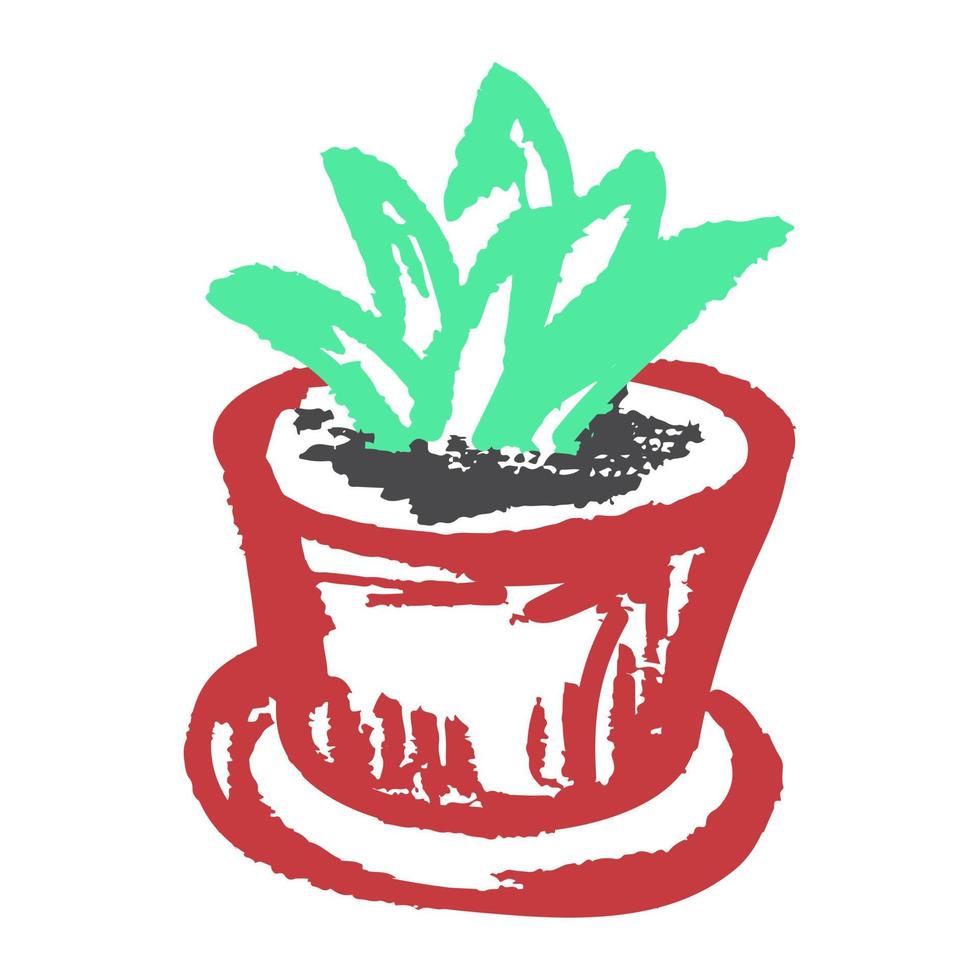 Icon in hand draw style. Drawing with wax crayons, children's creativity vector