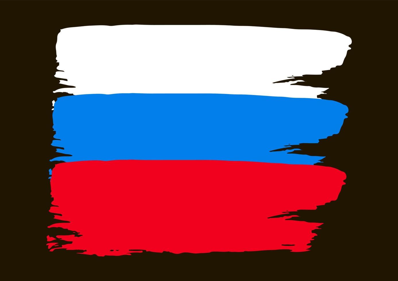 la bandera de rusia está pintada con pintura. pintar, manchar, manchar vector