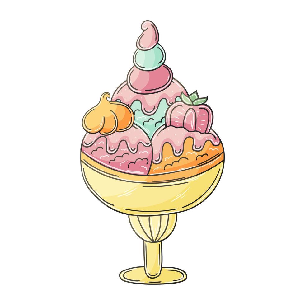 Illustration in hand draw style. Sweet dessert, graphic element for design vector