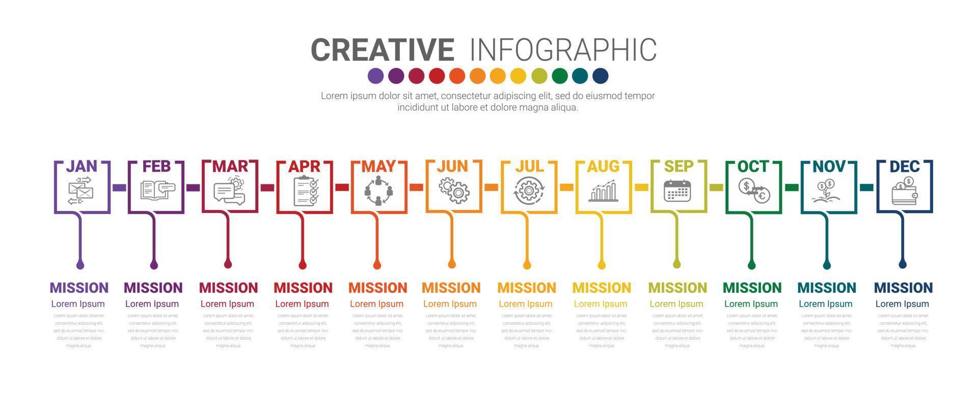 diseño de elementos infográficos para todo el mes. vector