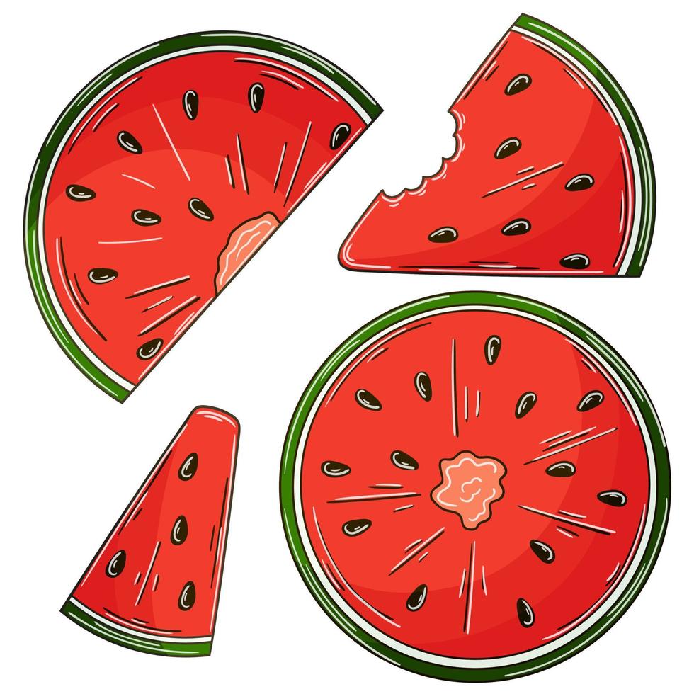 Set of vector illustrations in hand drawn style