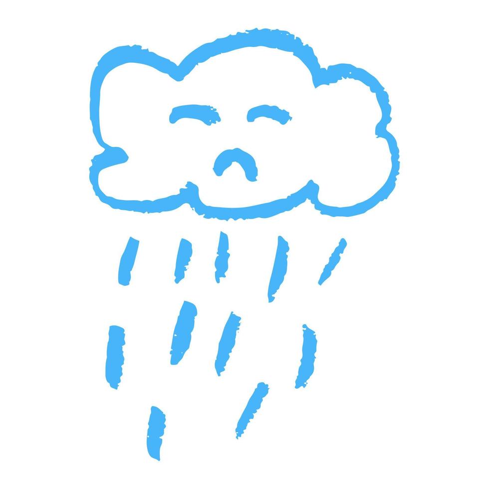 Icon in hand draw style. Drawing with wax crayons, children's creativity vector