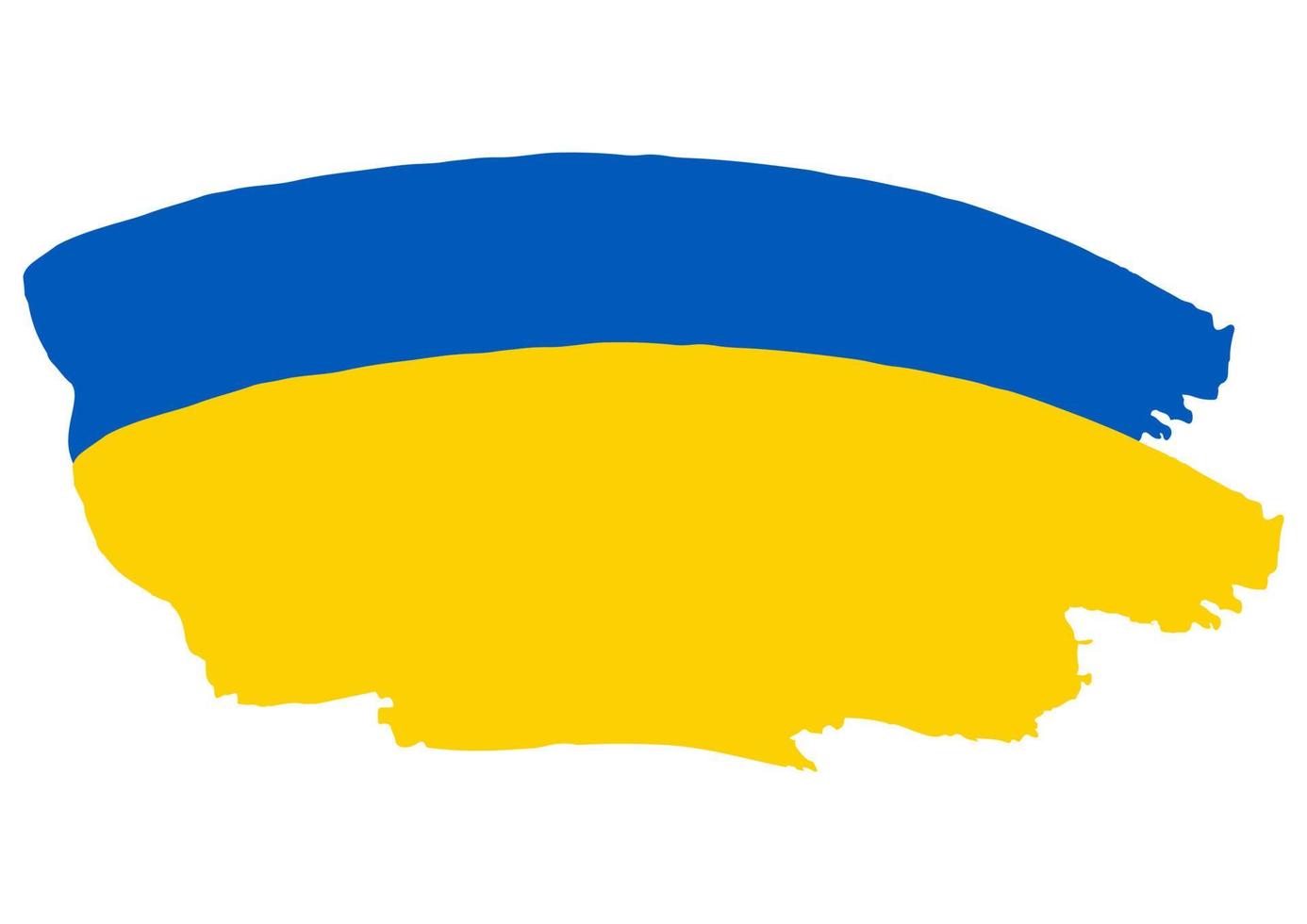 The flag of Ukraine is painted with paint. Paint, stain, blot vector