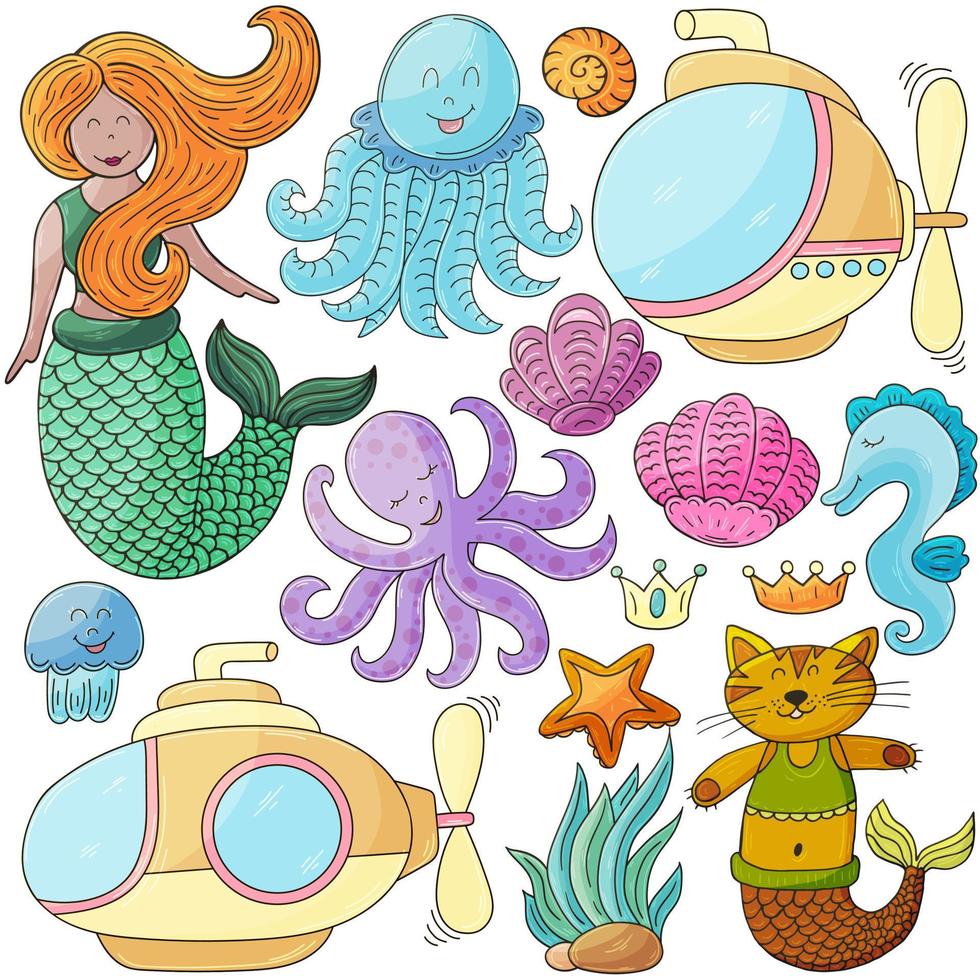 Fabulous illustrations and design elements. Illustration in hand draw style vector