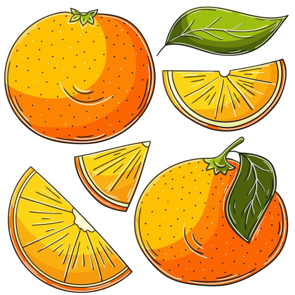 Set of vector illustrations in hand drawn style