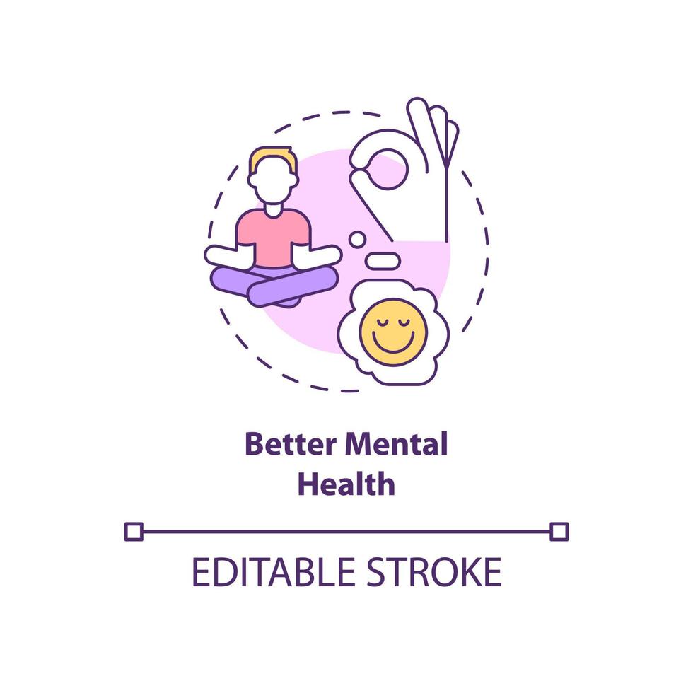 Better mental health concept icon. Wake up early to keep mind clear abstract idea thin line illustration. Isolated outline drawing. Editable stroke. Roboto-Medium, Myriad Pro-Bold fonts used vector