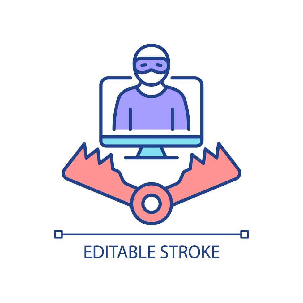 Honeypot RGB color icon. Trap for attackers. Deceptive method of cybersecurity. Luring hackers. Isolated vector illustration. Simple filled line drawing. Editable stroke. Arial font used