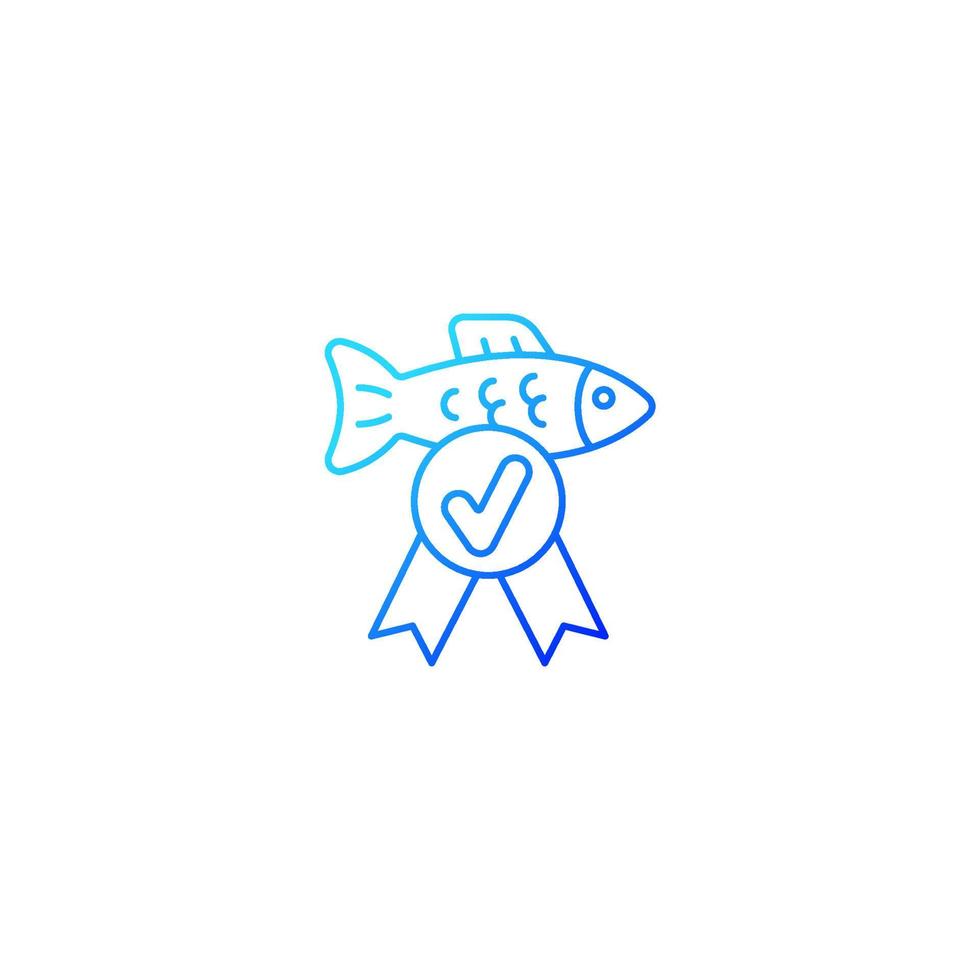 Fish quality control gradient linear vector icon. Checking seafood toxic containment. Standard and assessment. Thin line color symbol. Modern style pictogram. Vector isolated outline drawing