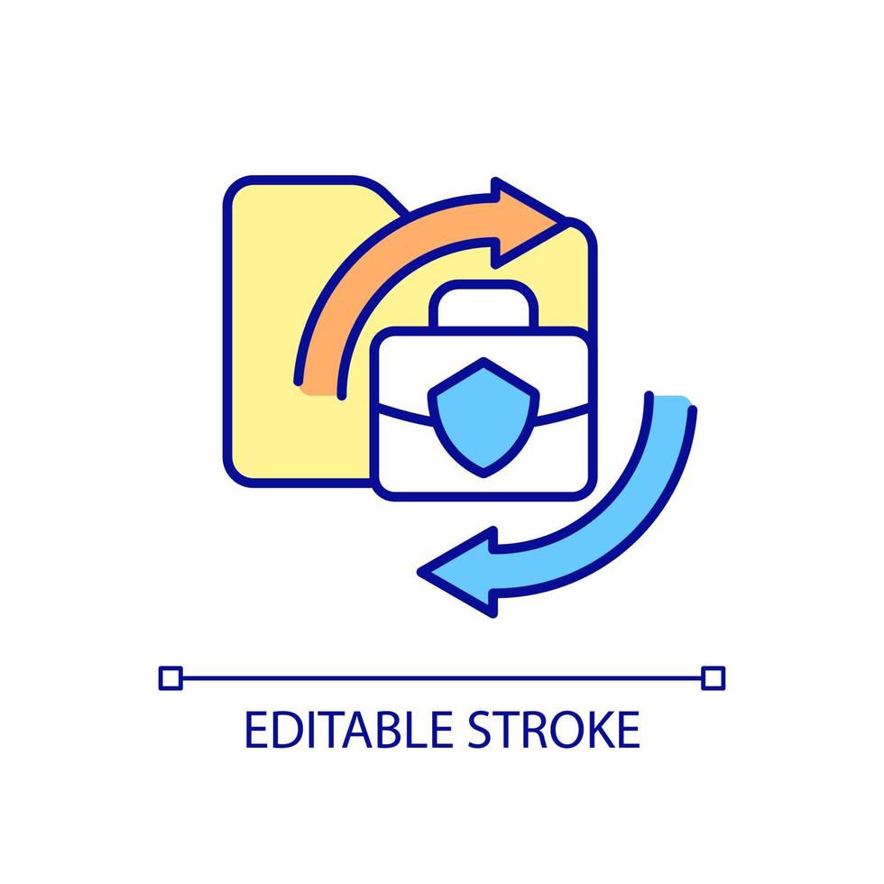 Business files access RGB color icon. Computer software and system management for work files. Information technologies. Isolated vector illustration. Simple filled line drawing. Editable stroke