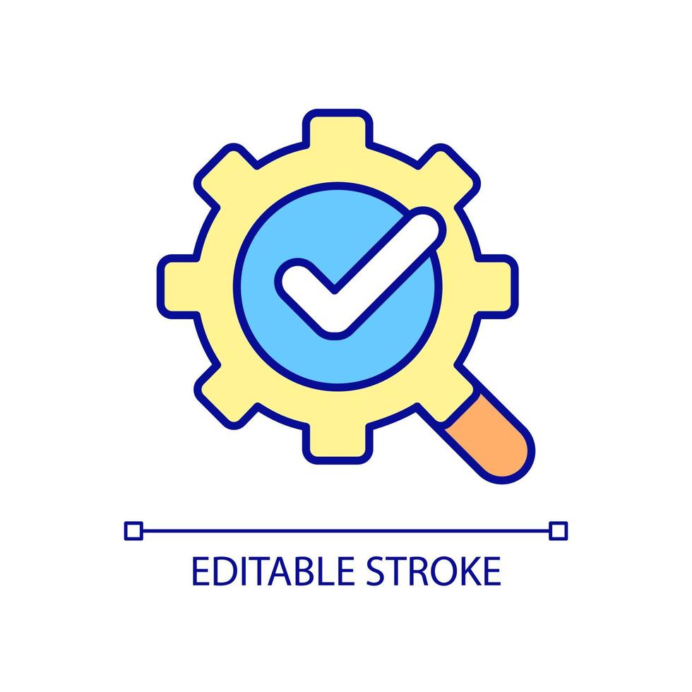 System check success RGB color icon. Computer software and system management. Information technologies monitoring. Isolated vector illustration. Simple filled line drawing. Editable stroke