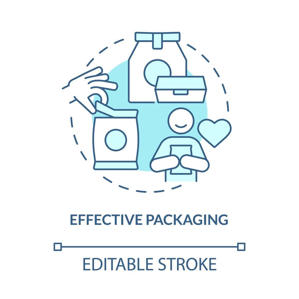 Effective package concept icon. Consumer preference understanding. Company branding. Product wrapping abstract idea thin line illustration. Vector isolated outline color drawing. Editable stroke
