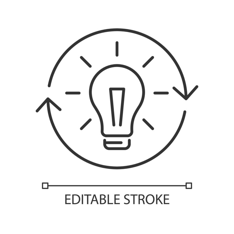 Reconsidering linear icon. Changing mind and decision. Reevaluate and rethink. Change opinion. Thin line customizable illustration. Contour symbol. Vector isolated outline drawing. Editable stroke