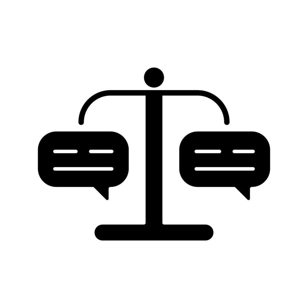 Form judgement black glyph icon. Careful evaluation and decision making. Logical and analytical skills. Critical thinking. Silhouette symbol on white space. Vector isolated illustration