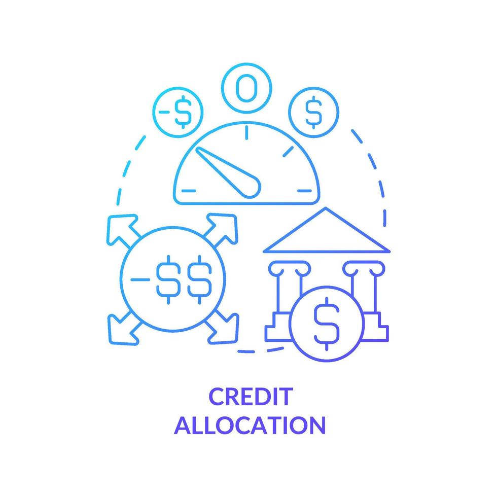 Credit distribution concept icon. Business efficiency increasing purpose. Credit, finance granting process abstract idea thin line illustration. Vector isolated outline color drawing