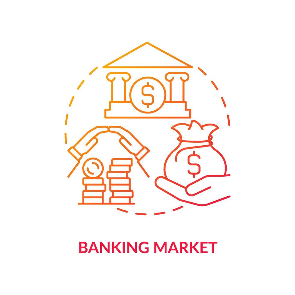 Banking industry concept icon. Opening deposit or account. Issuing loans. Financial support. Banking services abstract idea thin line illustration. Vector isolated outline color drawing.