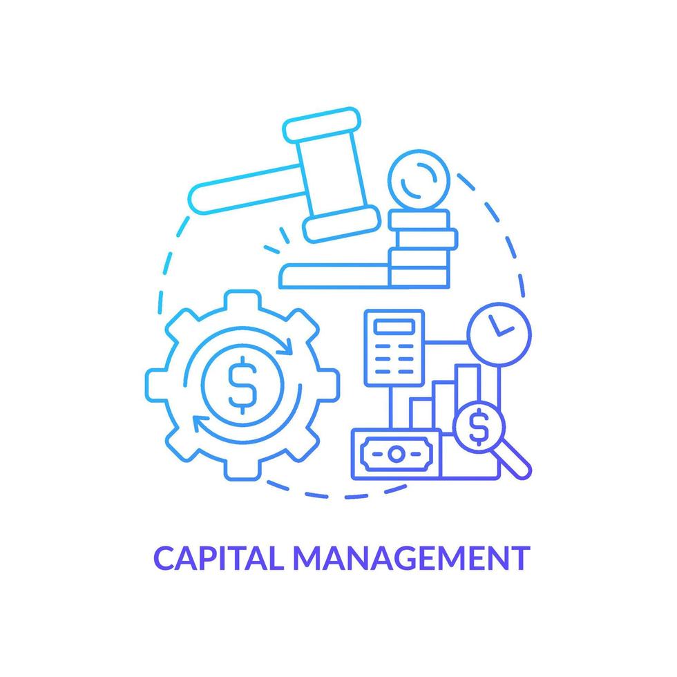 Wealth management concept icon. National or regional economy regulative measures. Capital management process abstract idea thin line illustration. Vector isolated outline color drawing