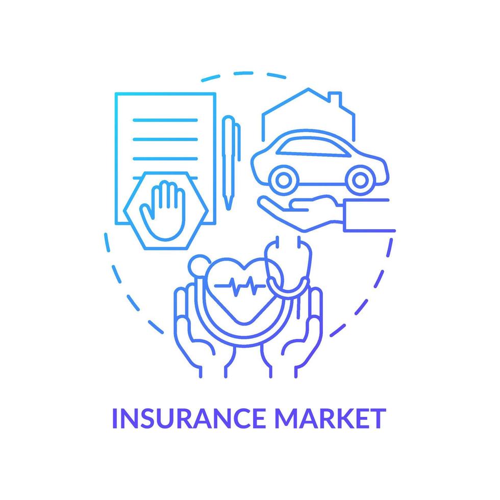 Insurance process concept icon. Life, vehicle, real estate, health coverage. Insurance marketplace. Financial protection abstract idea thin line illustration. Vector isolated outline color drawing